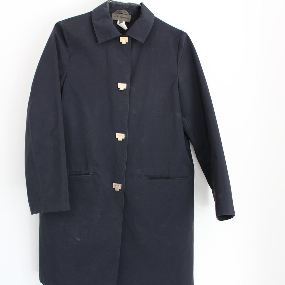 LES COPAINS BLUE NAVY TRENCH COAT JACKET 44 M